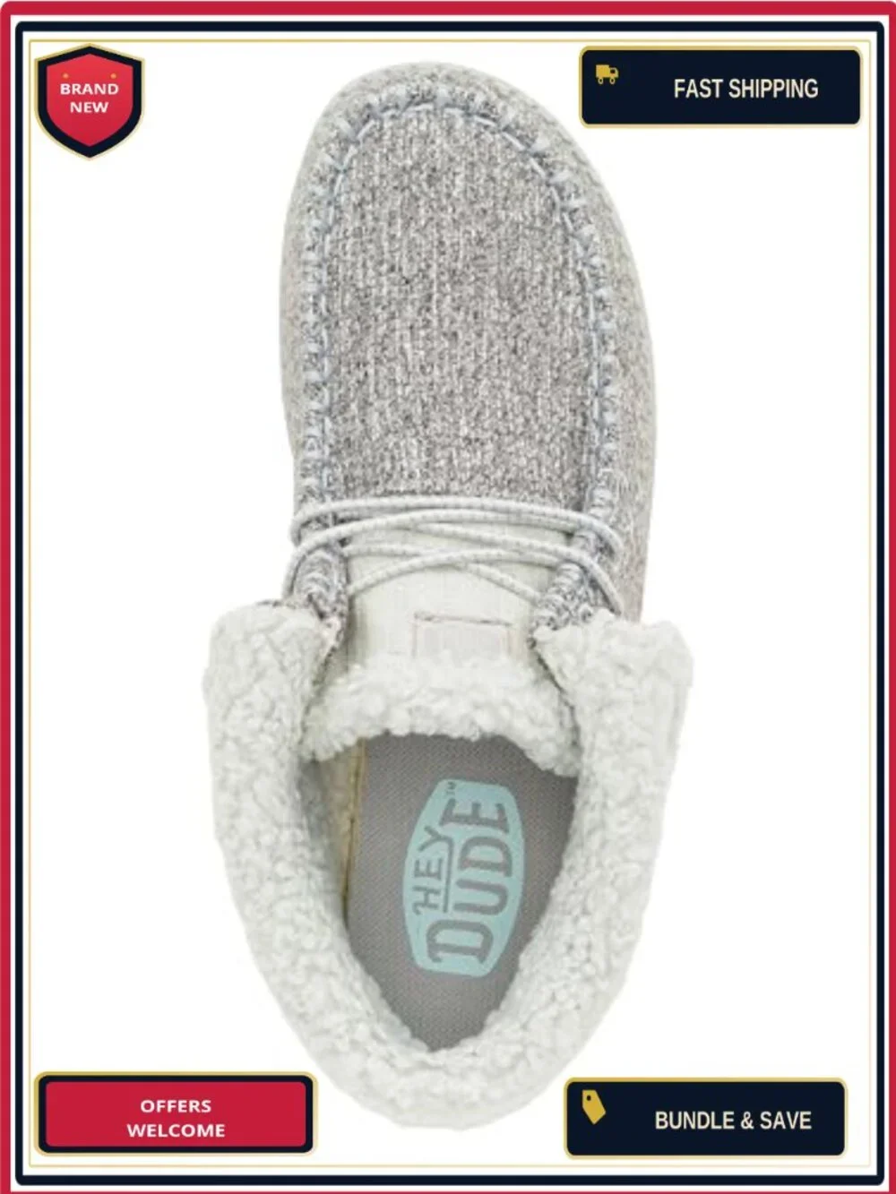 HEYDUDE Wendy Fold Brushed Cozy Boots - Faux Fur Lined Slip On with Memory Foam